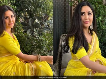 Katrina Kaif’s Yellow Raw Mango Saree Is A Ray Of Sunshine For Minimalist Festive Fashion