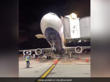 Watch: Plane In US Tips Backward As Passengers Exit Aircraft At JFK Airport