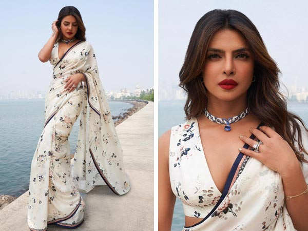 Priyanka Chopra Jonas channels her desi girl vibe in a white saree. See pics