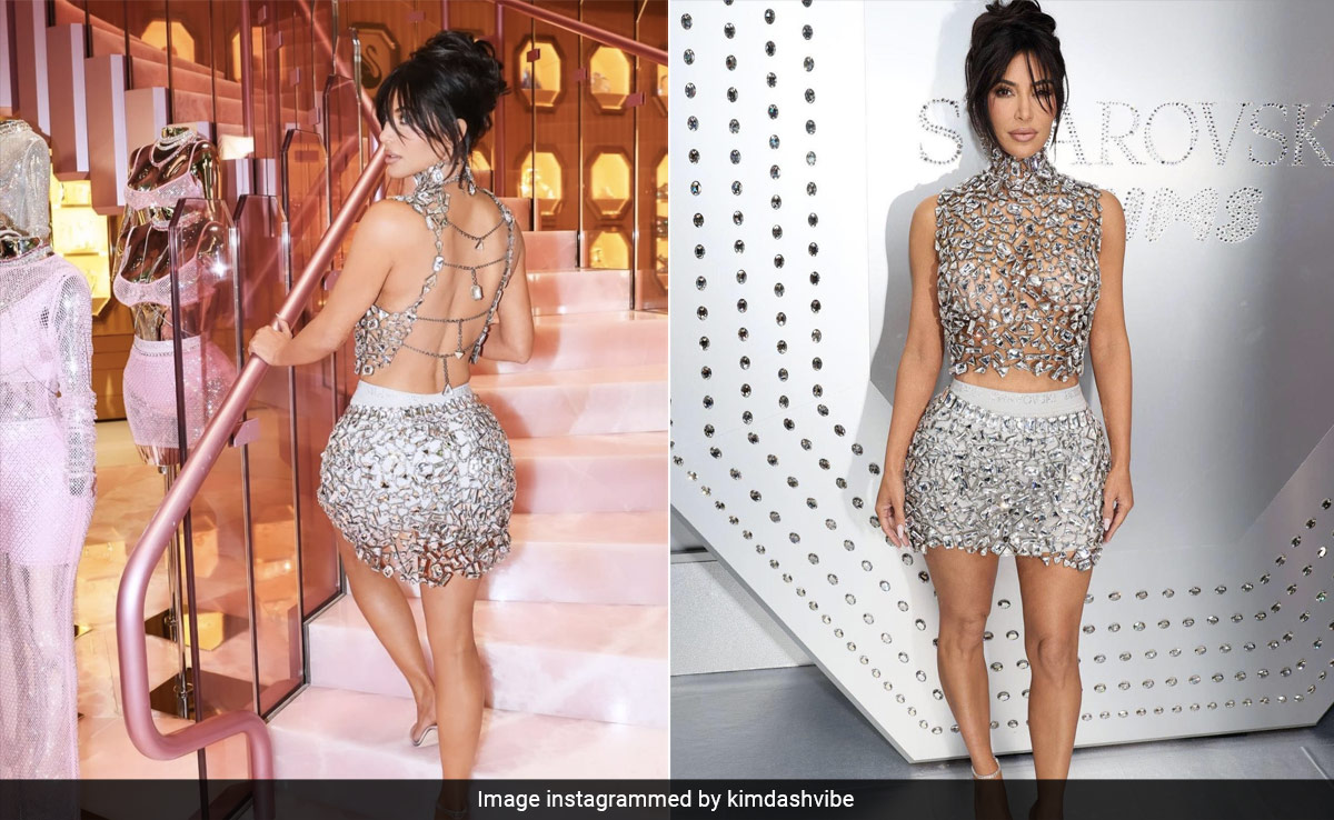 For The Swarovski X Skims Launch, We Couldn’t Expect Anything Less Than Kim Kardashian Shining In Crystal Co-Ords