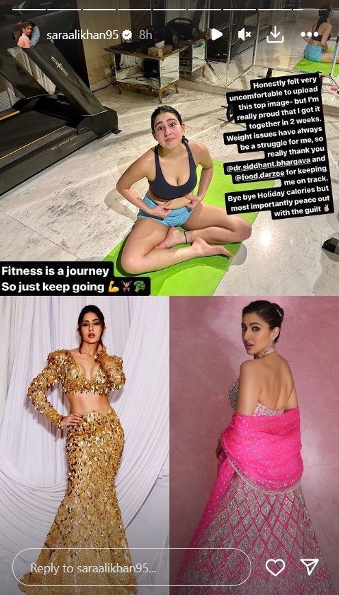 Sara Ali Khan shares ‘uncomfortable’ image of her belly fat; expresses pride in fitness journey