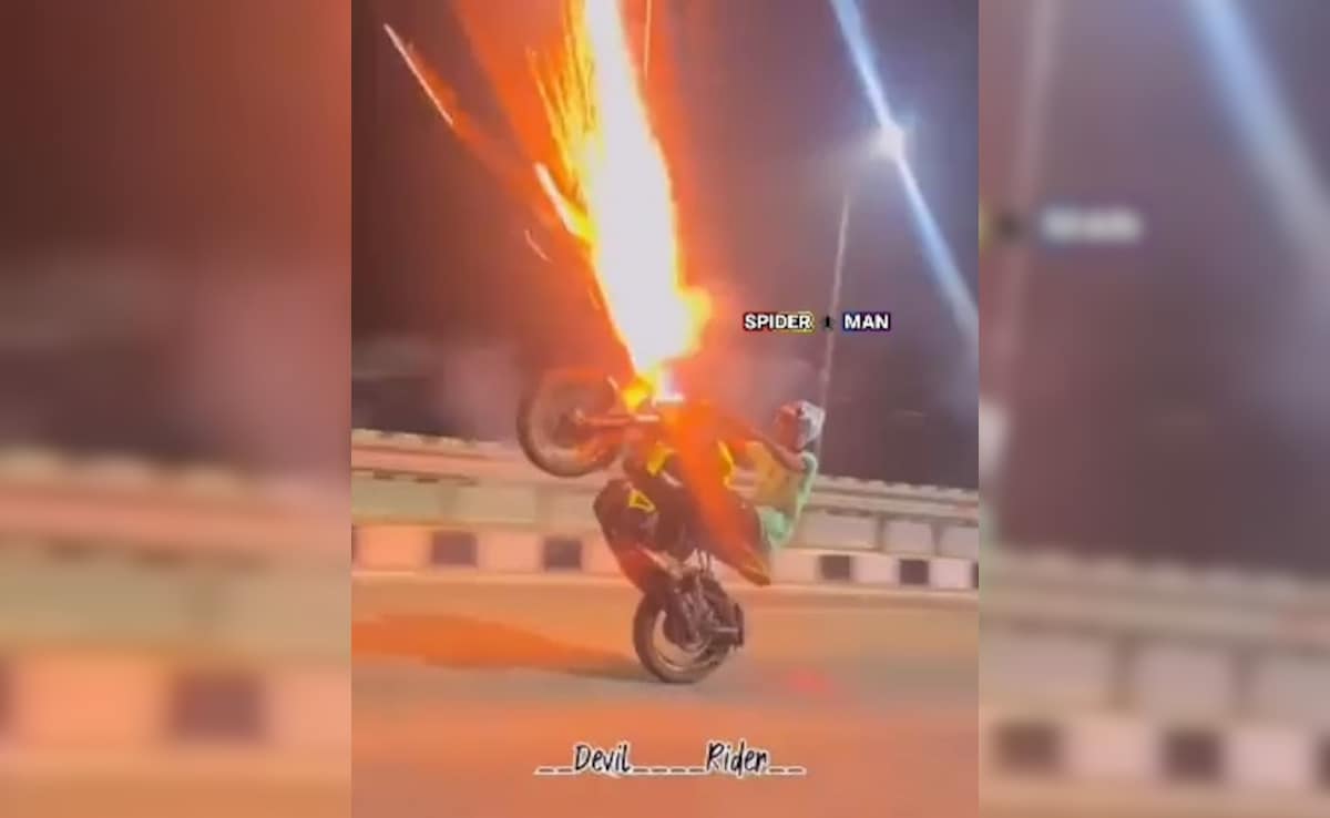 Video: Tamil Nadu Biker In Trouble For Viral Stunt With Firecrackers