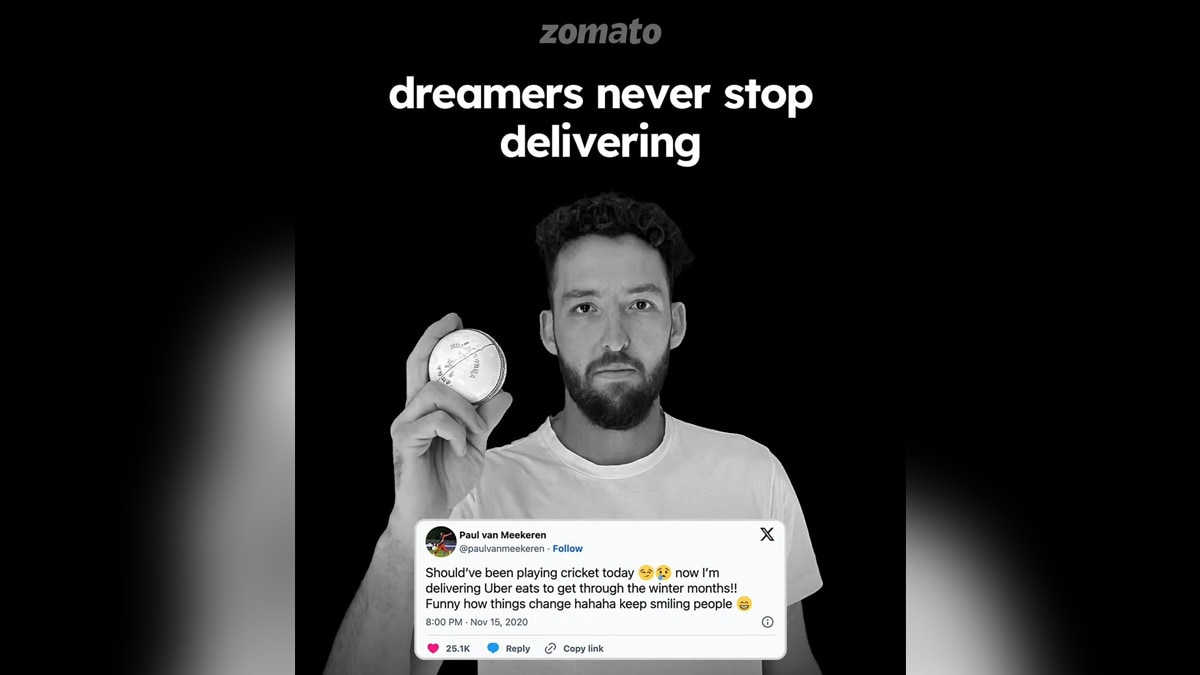 Viral Now: Zomato’s Motivational Shout-Out To Paul Van Meekeren’s Old ‘Uber Eats’ Tweet