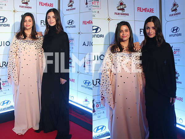 Filmfare OTT Awards 2023: Alia Bhatt and her sister Shaheen Bhatt arrive at the red carpet. Pics: