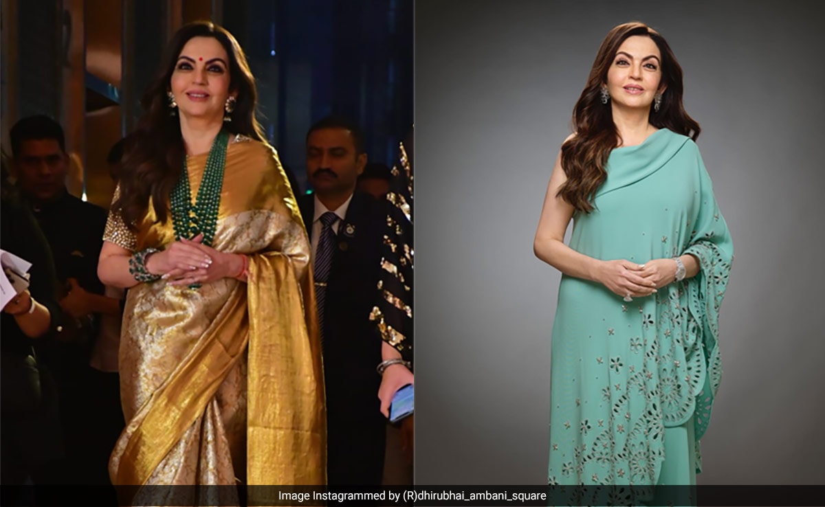 In A Grecian Teal Cape Co-Ord Or A Silk Saree, It’s A Chic And Happy Birthday For Nita Ambani Indeed