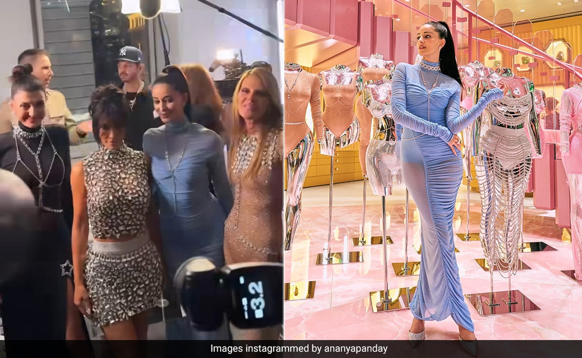 Ananya Panday “Blue” Us Away With In A Ruched Gown To Rub Shoulders With Freida Pinto, Kim Kardashian And More