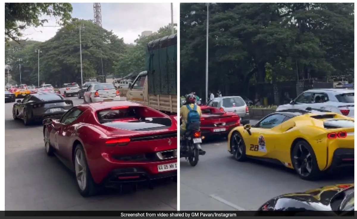Video Shows Fleet Of Ferraris Stuck In Bengaluru Traffic, Ashneer Grover Reacts