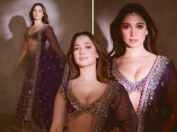 Tamannaah Bhatiaâs vivid purple lehenga is Diwali fashion at its best. Pics: