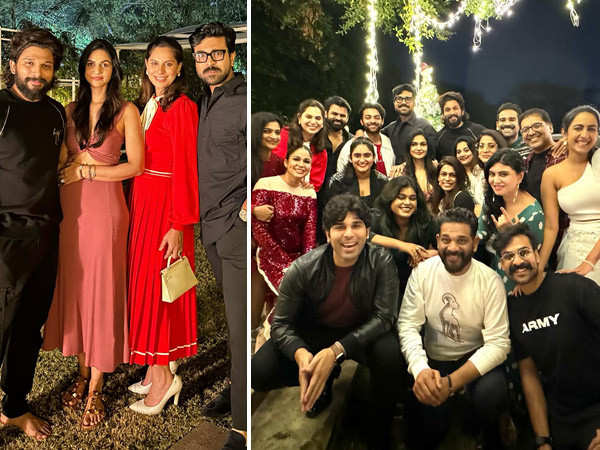 Ram Charan Allu Arjun and others get together for a star-studded Christmas party