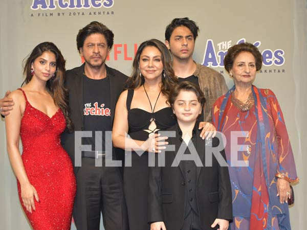 The Archies screening: Shah Rukh Khan Gauri Aryan and AbRam turn up to cheer for Suhana Khan