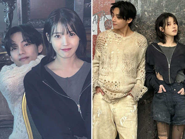 Love Wins All: BTS V and IU are all smiles in the behind-the-scenes pics of the music video