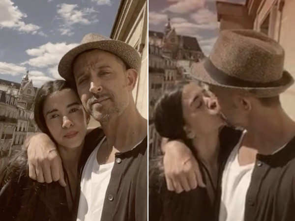 Saba Azad locks lips with birthday boy Hrithik Roshan in romantic video. Watch: