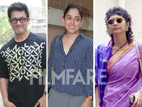 Kiran Rao Ira Khan and others arrive at Aamir Khans residence for Iraâs Haldi ceremony