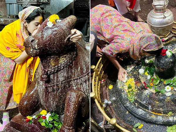 Sara Ali Khan offers prayers at Grishneshwar Jyotirlinga temple. See pics: