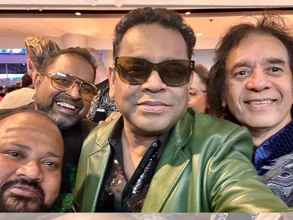 Grammys 2024: AR Rahman shares a perfect pic with Shankar Mahadevan Zakir Hussain and Selva Ganesh