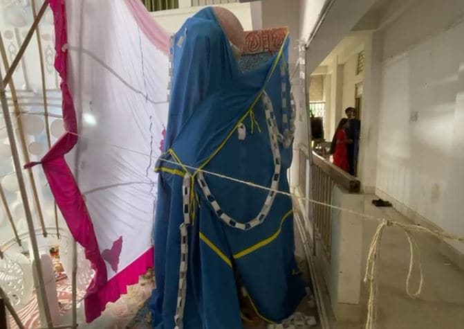 “Vulgar”: Saraswati Idol Without Saree Sparks Huge Row At Tripura College “Vulgar”: Saraswati Idol Without Saree Sparks Huge Row At Tripura College