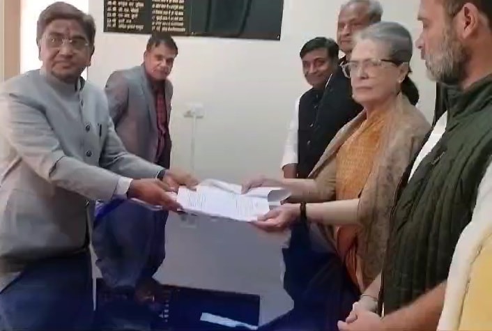 Sonia Gandhi Files Her Nomination For Rajya Sabha From Rajasthan