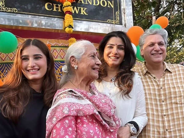 Raveena Tandon unveils a chowk named after father Ravi Tandon on his birth anniversary