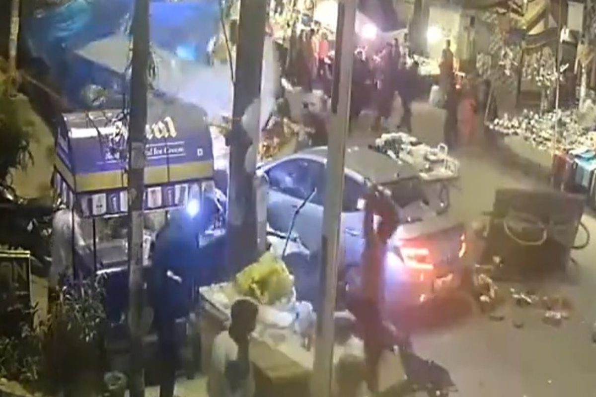 ‘Drunk’ Driver Rams Car Into Stall In Mayur Vihar Market; One Dead, Six Injured | On Cam