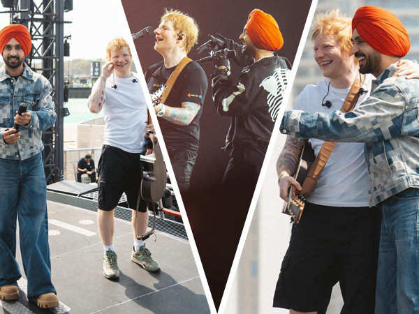 In Pics: A glimpse at Diljit Dosanjh and Ed Sheerans bromance at the latters concert recently In Pics: A glimpse at Diljit Dosanjh and Ed Sheerans bromance at the latters concert recently