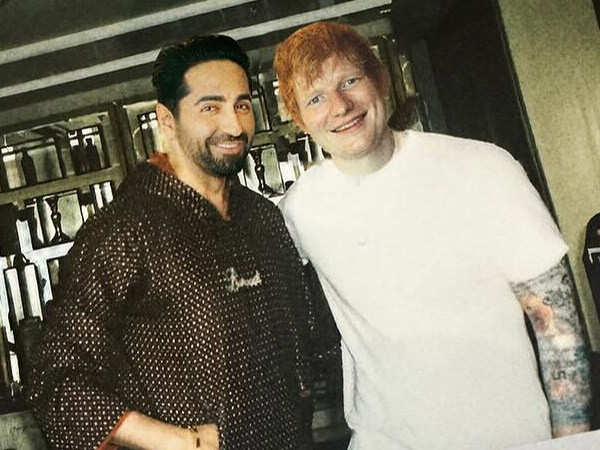 Ayushmann Khurrana meets Ed Sheeran in Mumbai surprises him with his momâs homemade pinni
