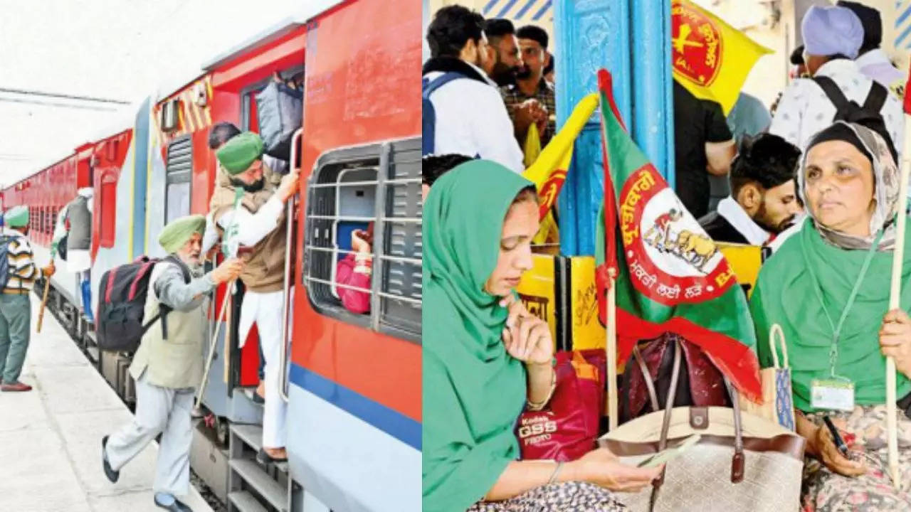 Protesting farmers start for Delhi by trains and on foot