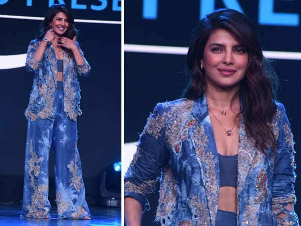 Priyanka Chopra Jonas stuns in an embroidered pantsuit as she unveils new production venture. Pics: