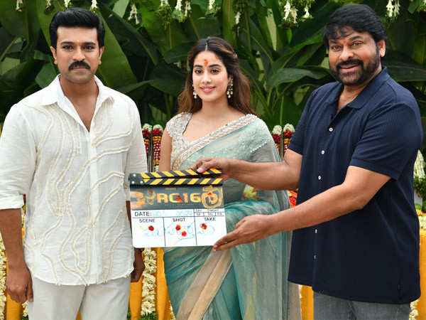 RC16: Ram Charan Janhvi Kapoor Chiranjeevi and more come together for the filmâs launch