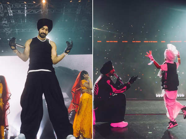 Diljit Dosanjh does bhangra with a little fan at his Vancouver concert