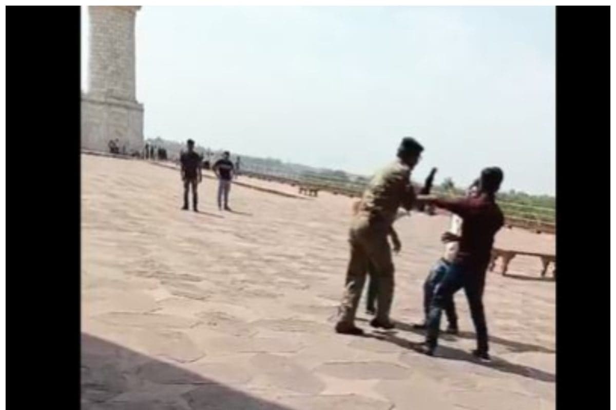 Tourist Slapped, Pushed By Security Personnel Over Filming Reel Within Taj Mahal Premises | On Cam