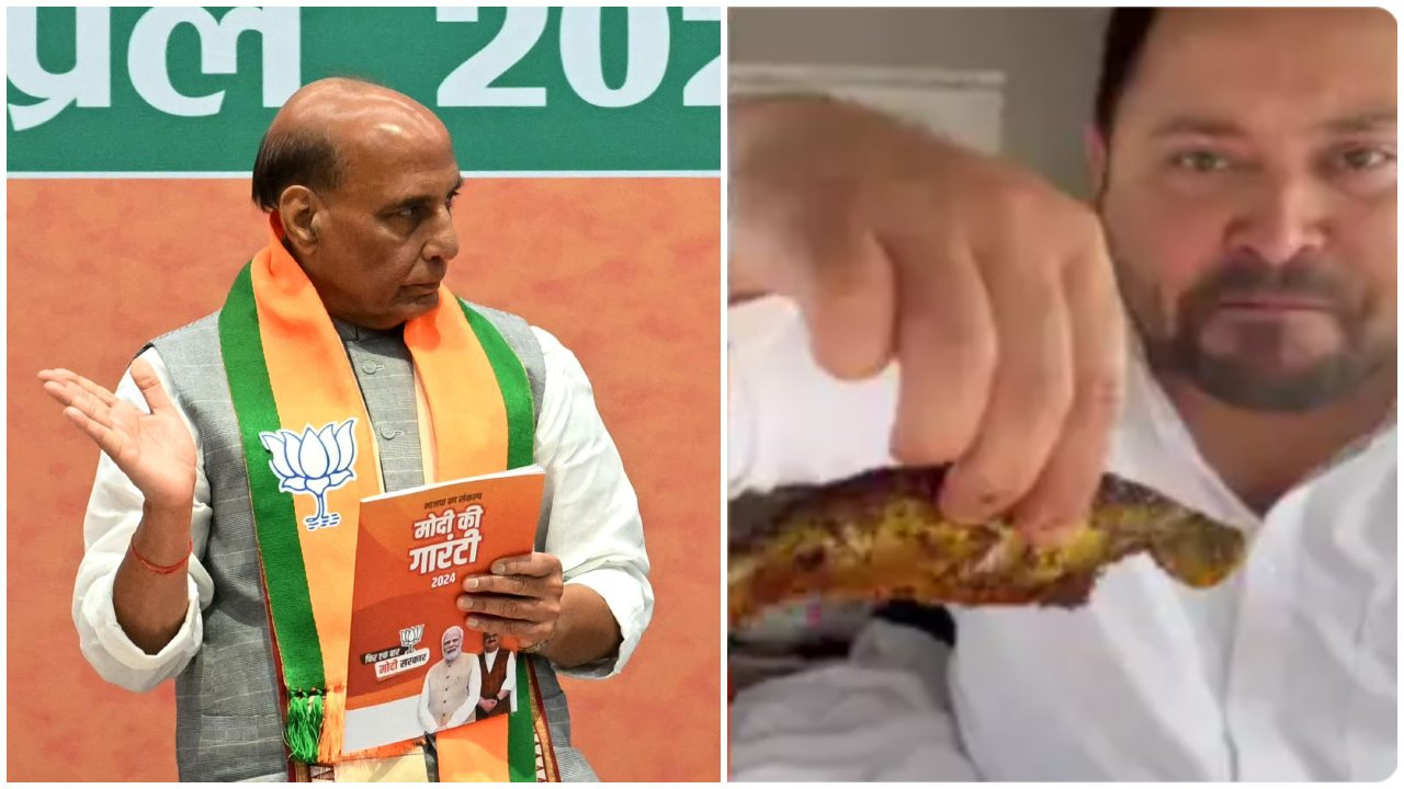 ‘Eat fish, pig or elephant, why show?’: Rajnath attacks Tejashwi