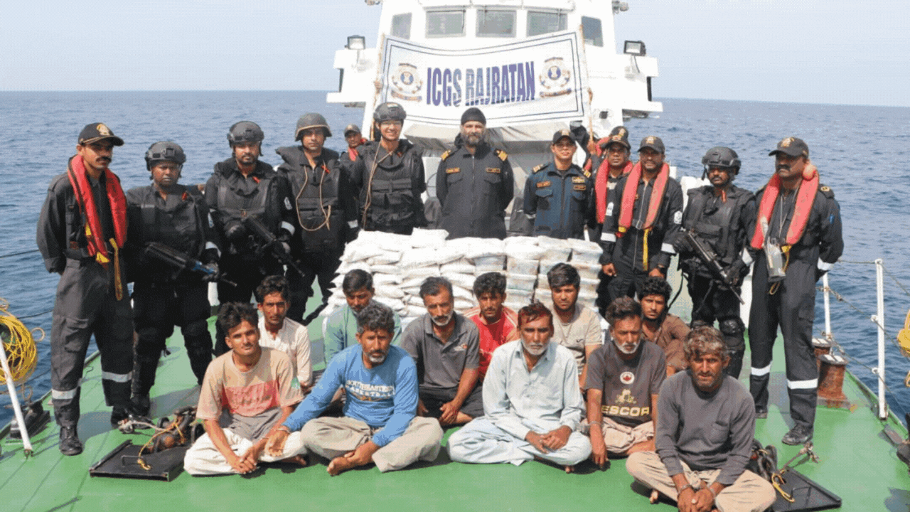 ‘Breathtaking overnight op’: Pak boat carrying Rs 600cr drugs intercepted off Gujarat coast
