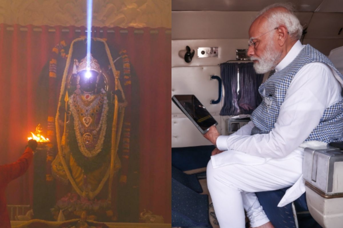 ‘Emotional Moment For Me’: PM Modi Watches Ram Lalla’s Surya Tilak Mid-Air After Assam Rally