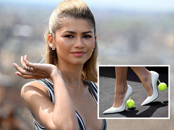 Zendaya wears unique Tennis Ball Heels to promote Challengers