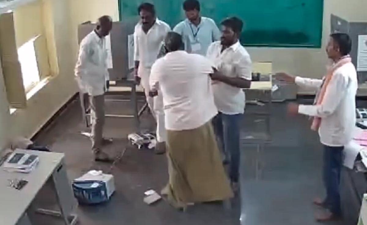 On Camera, Andhra MLA Flings VVPAT To Ground In Polling Booth