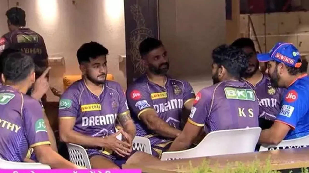 Rohit’s chat with KKR coaches sets internet abuzz