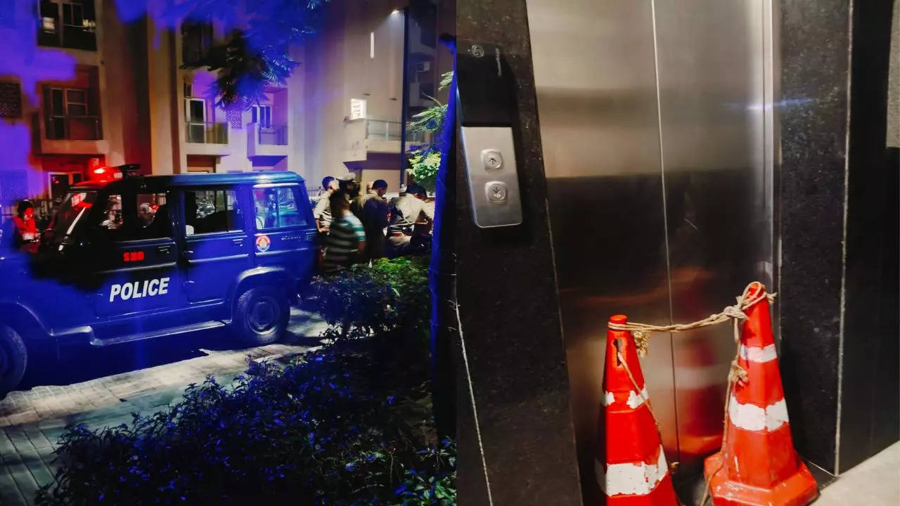 At Noida housing society, lift breaks down & smashes into roof At Noida housing society, lift breaks down & smashes into roof