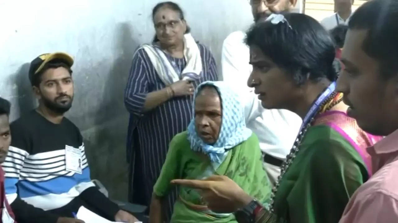 BJP’s Madhavi Latha checks voter IDs of burqa-clad women