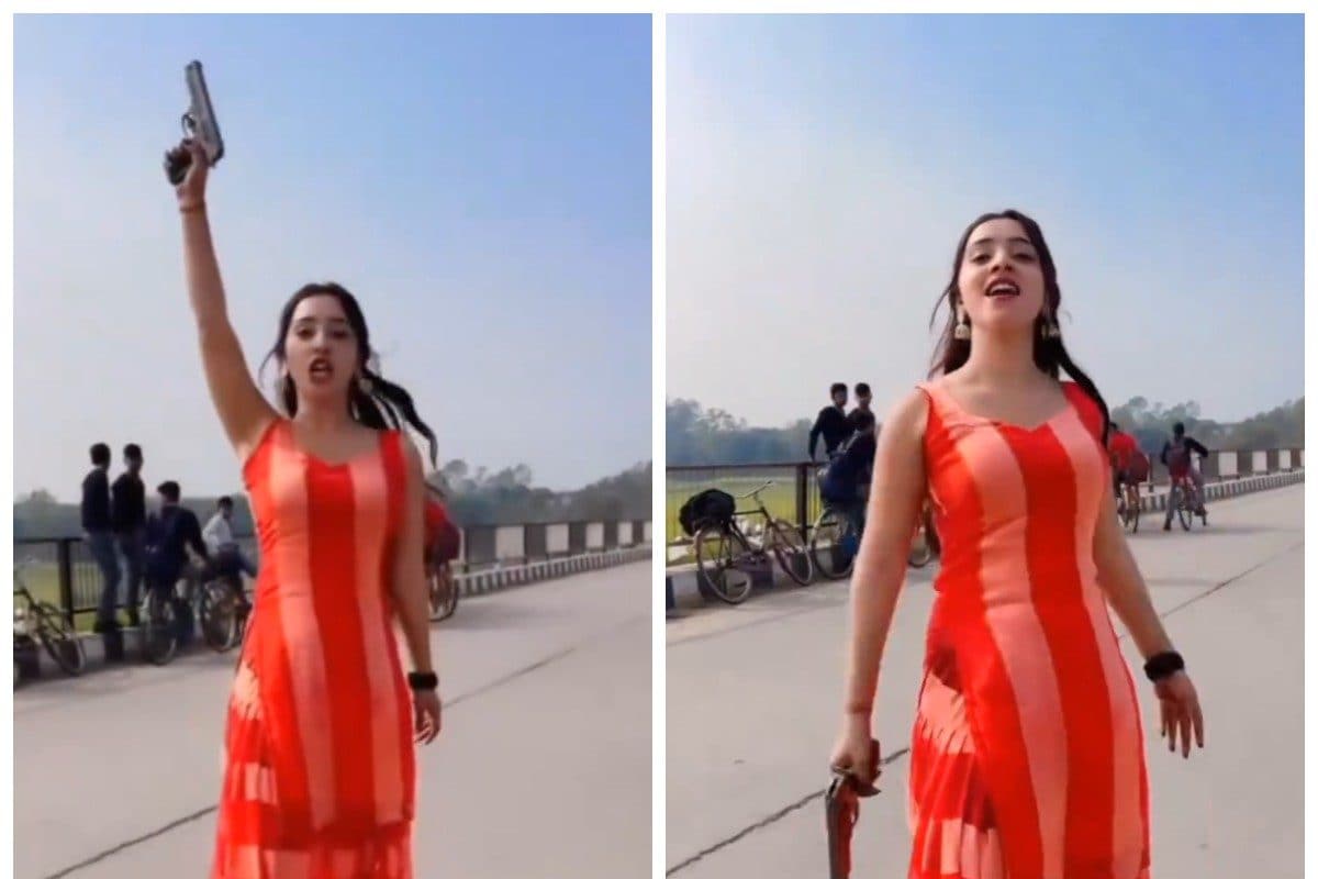 Woman Brandishing Gun In Middle Of Lucknow Road, Video Goes Viral | Watch Woman Brandishing Gun In Middle Of Lucknow Road, Video Goes Viral | Watch