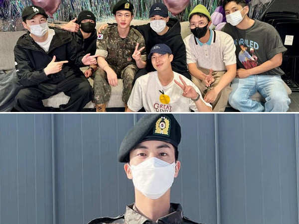 BTS shares a heartwarming group photo after Jins return from the military