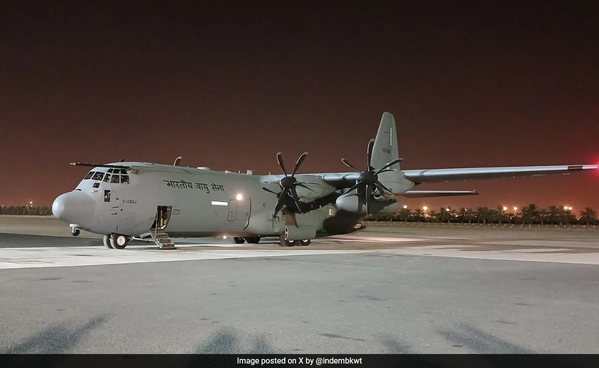 Plane With Bodies Of 45 Indians Who Died In Kuwait Fire On Way To Kerala