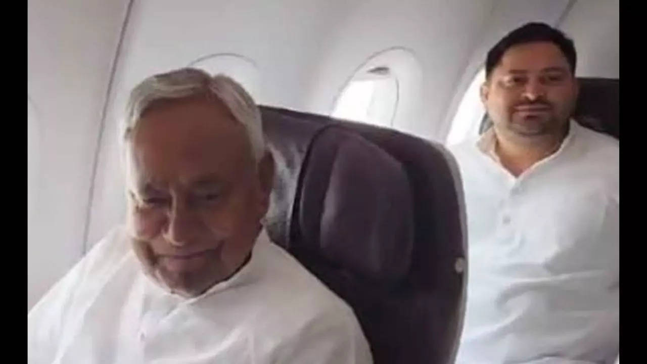 Nitish Kumar, Tejashwi Yadav head for Delhi on same flight