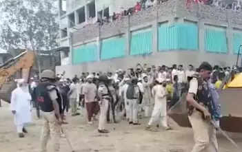 Protests in Delhi’s Mangolpuri over mosque demolition