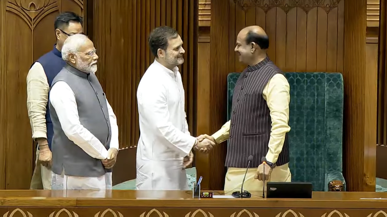 What Rahul Gandhi said while congratulating Speaker Om Birla What Rahul Gandhi said while congratulating Speaker Om Birla
