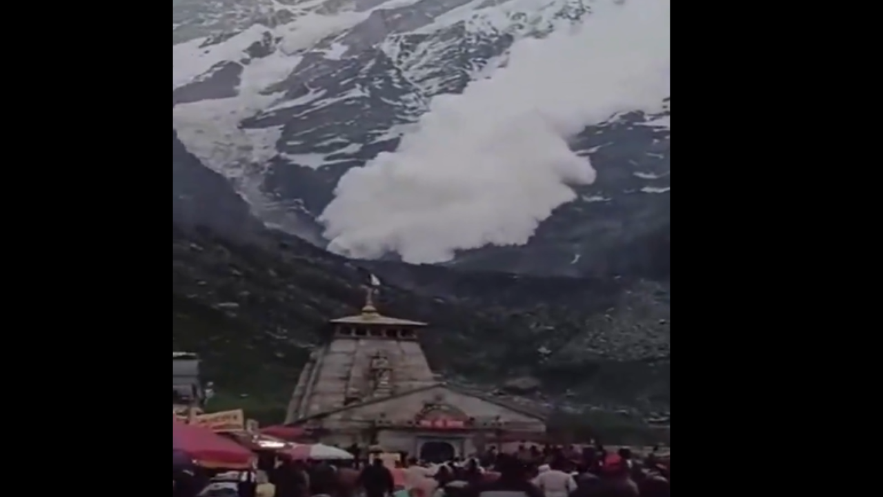 Watch: Avalanche hits mountains near Kedarnath shrine