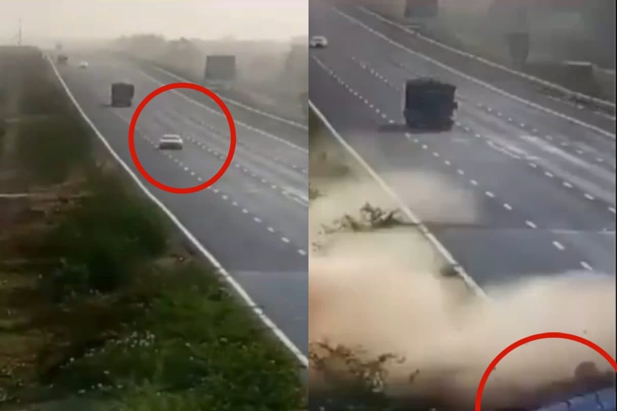On Cam: 1 Dead, 5 Injured After Speeding Car Skids Off Road, Overturns Several Times On Delhi-Mumbai Expressway