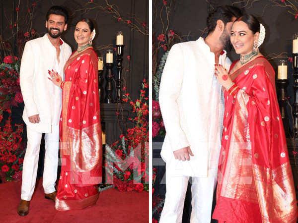 Photos: Sonakshi Sinha and Zaheer Iqbal look ravishing at their reception