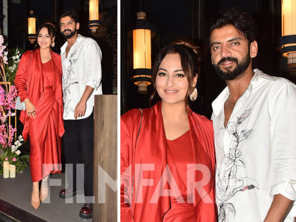Newlyweds Sonakshi Sinha and Zaheer Iqbal clicked in the city