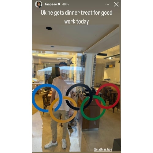 Taapsee Pannu gives husband Mathias Boe ‘dinner treat for good work’ at Paris Olympics 2024