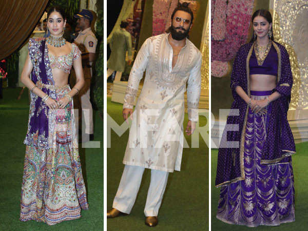 Ranveer Singh Janhvi Kapoor and more attend Shiv Shakti puja at Antilia